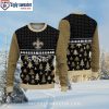 Skull With Glowing Eyes And Fleur-de-lis – New Orleans Saints Ugly Xmas Sweater