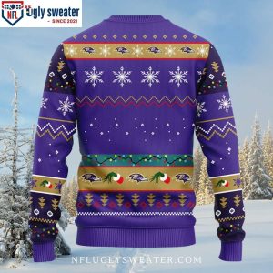 Graphic 12 Grinch Xmas Day Ravens Ugly Christmas Sweater