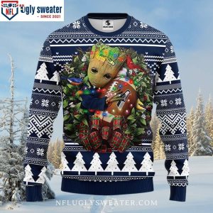 Graphic Baby Groot Hug Football Seahawks Ugly Sweater 1 1