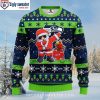 Ho Ho Ho Mickey Graphic Seattle Seahawks Christmas Sweater