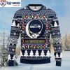 Santa Claus In The Moon Ny Giants Ugly Christmas Sweater