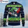 Edgy Skull Graphic Snowflake Seattle Seahawks Ugly Christmas Sweater