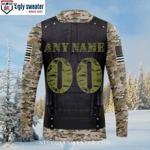 Graphic Punisher Camo Ugly Christmas Sweater For Denver Broncos Fans 2