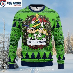 Graphic Snoopy Dog Seattle Seahawks Ugly Christmas Sweater 1 1