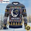 Los Angeles Rams Blue And Yellow Color Block Christmas Sweater