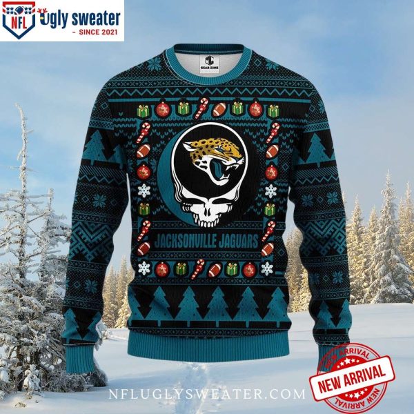 Grateful Dead Style Jacksonville Jaguars Ugly Xmas Sweater