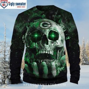 Green Bay Packers Gifts For Fans – Ugly Christmas Sweater With Skull Theme