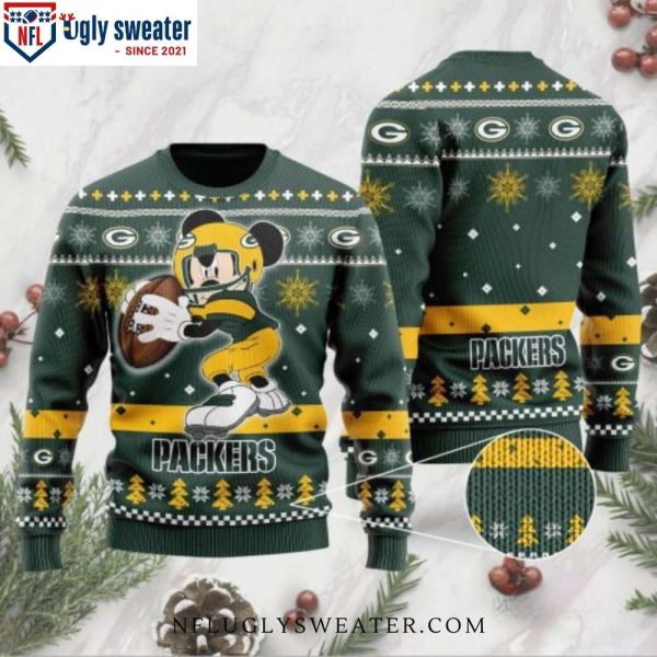 Green Bay Packers Mickey Mouse Holiday Ugly Xmas Sweater