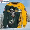 Green Bay Packers Symbol Wearing Santa Claus Hat Ugly Christmas Sweater