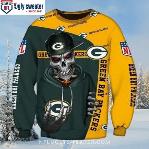 Green Bay Packers Skeleton Graphics Sweater – Festive And Eerie