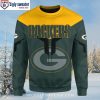 Green Yellow White Reindeers Pattern Graces Packers Ugly Sweater