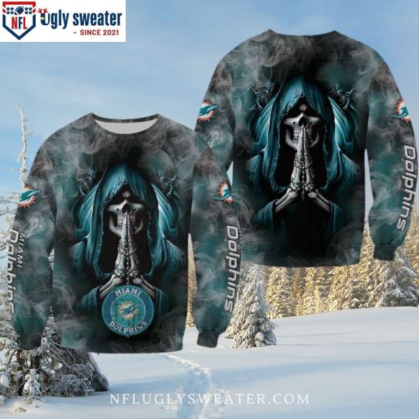 Grim Reaper Prayer Dolphins – Miami Dolphins Ugly Sweater