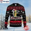 Red White Atlanta Falcons Christmas Sweater With Bells And Trees