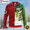 Grinch Holding Football Washington Commanders Ugly Xmas Sweater