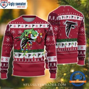 Grinch Atlanta Falcons Christmas Ugly Sweater With Lights And Logos