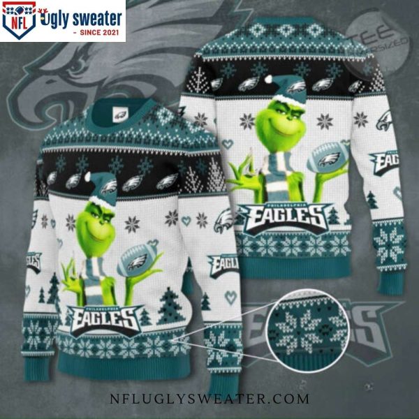 Grinch Fan Philadelphia Eagles – Men’s Eagles Christmas Sweater