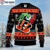 Cincinnati Bengals Symbol Wearing Santa Claus Hat Personalized Ugly Christmas Sweater