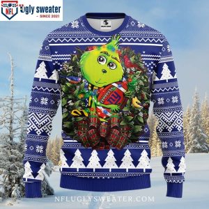 Grinch Hug Football Graphics Ny Giants Ugly Christmas Sweater