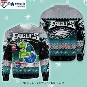 Grinch In Helmets Toilet – Funny Philadelphia Eagles Ugly Sweater