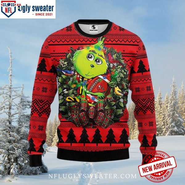 Grinch In Wreath – Tampa Bay Buccaneers Ugly Christmas Sweater