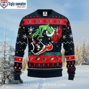 Grinch Stealing Santa Hat Houston Texans Ugly Xmas Sweater