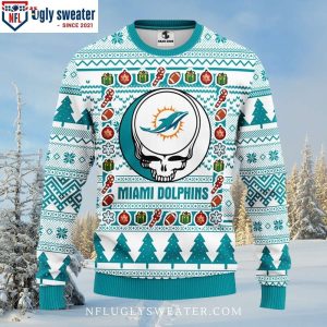 Groovy Miami Dolphins Grateful Dead Sweater – Perfect Christmas Gift For Fans