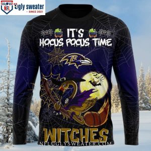 Halloween It’s Hocus Pocus Time – Ravens Ugly Christmas Sweater