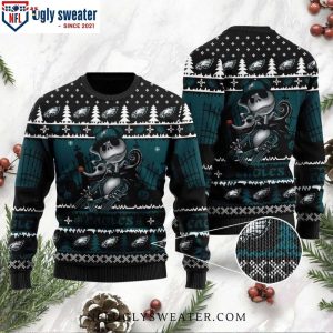 Halloween Jack Skellington Philadelphia Eagles Ugly Christmas Sweater