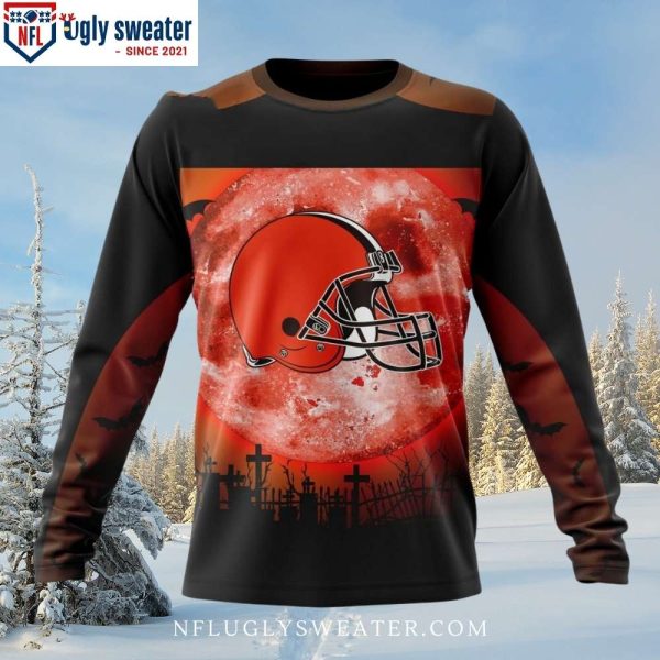 Halloween Moon Night Cleveland Browns Ugly Sweater – Holiday Cheer