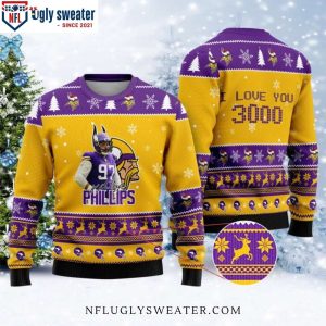 Harrison Phillips I Love You 3000 – Mn Vikings Ugly Christmas Sweater