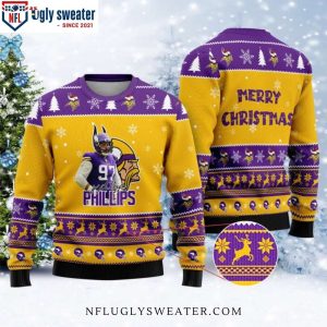 Harrison Phillips Merry Christmas – Minnesota Vikings Ugly Sweater