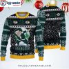 Green Bay Packers Ugly Christmas Sweater With Playful Santa Claus Chimney Graphic