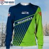 Personalized Santa Graphic Seattle Seahawks Ugly Christmas Sweater