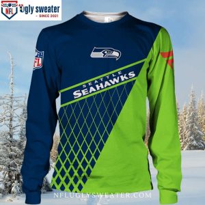 Holiday Cheers In Team Colors – Seattle Seahawks Ugly Christmas Sweater