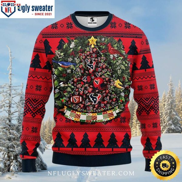 Houston Texans Christmas Tree Decorated Ugly Sweater