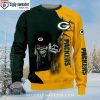 Playful Dabbing Santa Claus Print NFL Packers Ugly Christmas Sweater