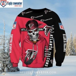 Iron Maiden Skull Atlanta Falcons Ugly Christmas Sweater With NFL Logo