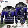 Logo Graphic With Christmas Light Ravens Ugly Christmas Sweater