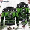 Festive Santa Claus In The Moon Seahawks Ugly Christmas Sweater