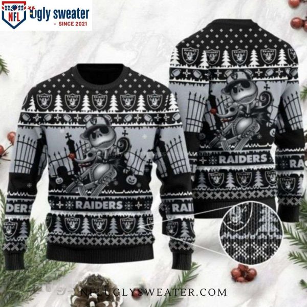 Jack Skellington Halloween Oakland Raiders Ugly Christmas Sweater – Perfect Gift For Him