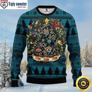 Jacksonville Jaguars Ugly Xmas Sweater With Ball Pine Tree Christmas Design