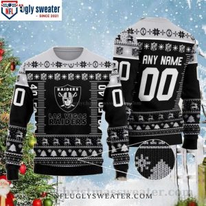 Las Vegas Raiders Ugly Christmas Sweater – Custom Name And Number Edition