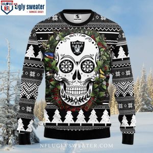 Laurel Wreath And skull Oakland Raiders Ugly Christmas Sweater – For True Fans