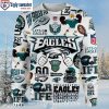 Custom Name NFL Philadelphia Eagles Logo – Eagles Christmas Sweater With Lights