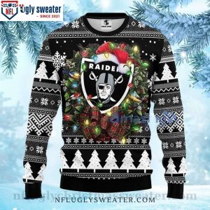 Light Up The Season With Raiders Christmas Lights Sweater Perfect Gift For Raiders Fans 1 1