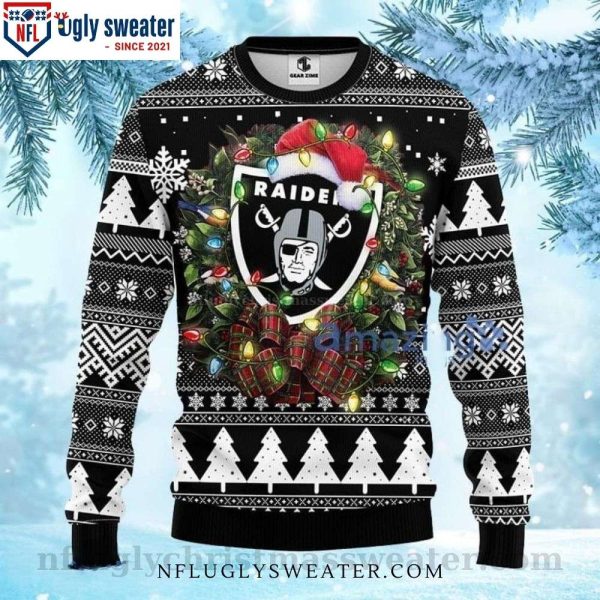 Light Up The Season With Raiders Christmas Lights Sweater – Perfect Gift For Raiders Fans