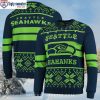 Graphic Of Santa Claus Entering The Chimney Seahawks Ugly Sweater