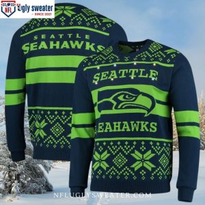 Light Up Your Fandom – Seattle Seahawks Logo Ugly Christmas Sweater