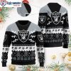 NFL Logo Print Raiders Ugly Christmas Sweater – Armor Gray Edition