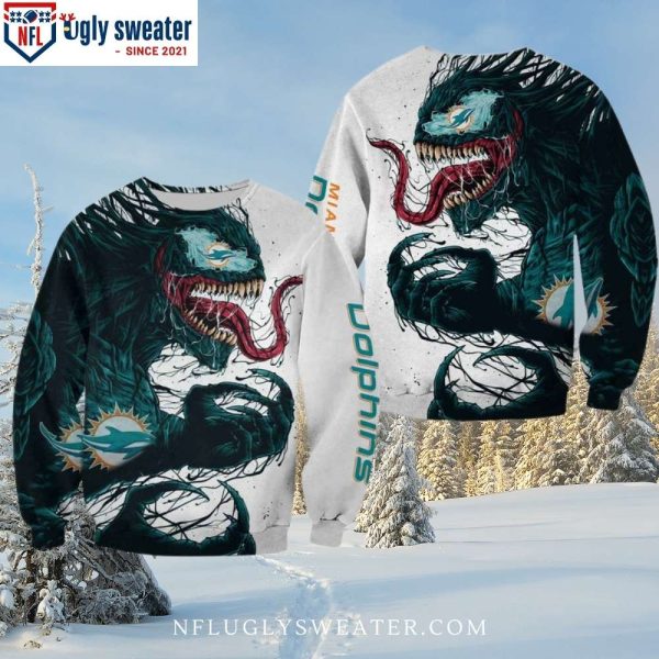 Limited Edition Dolphins Venom 3D Christmas Sweater For Him